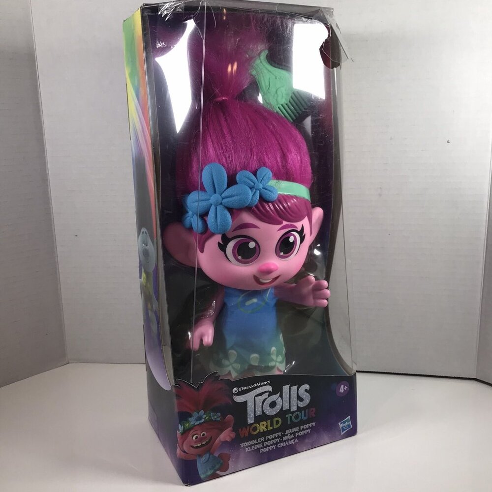 Hasbro DreamWorks Trolls World Tour Toddler Poppy Doll Damaged Box